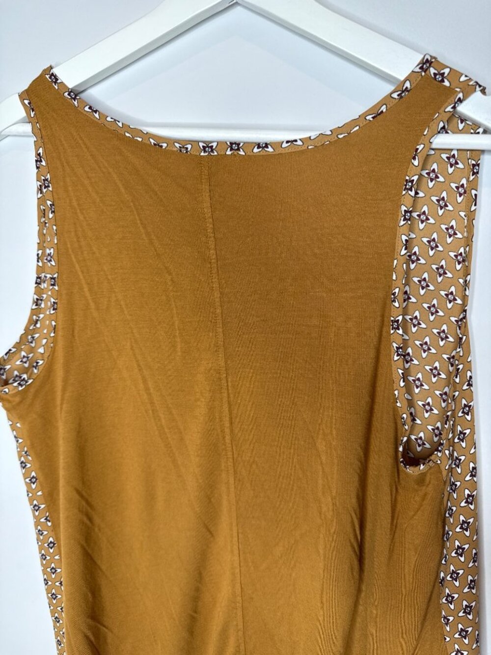 LOFT Outlet Women's S Yellow Geometric Sleeveless Tank Top Scoop Neck - Picture 10 of 11
